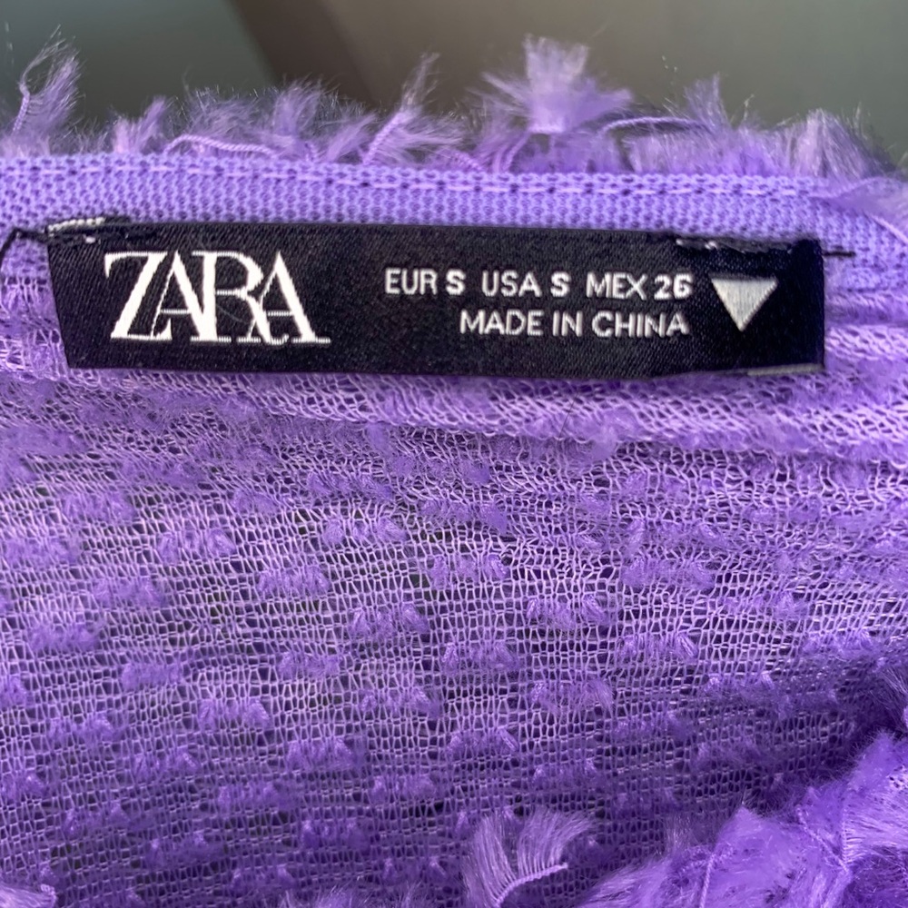 Zara Feather Effect Purple Sweater - Size US S - Picture 6 of 6